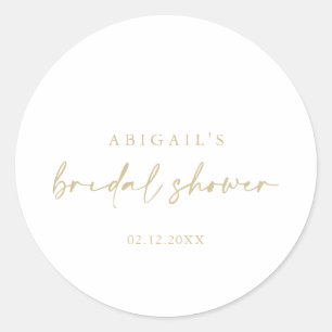 Moderne Elegante Gouden Bruiloftsfeest Favor  Ronde Sticker
