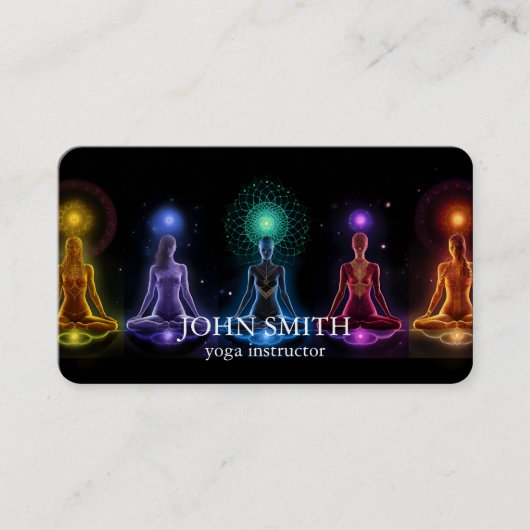 Moderne Elegante Gouden Chakra Spirituele Energie Visitekaartje (Voorkant)