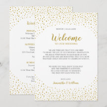 Moderne Elegante Gouden Confetti Bruiloft Welkomst