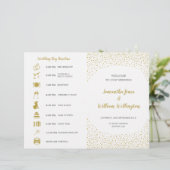 Moderne Elegante Gouden Confetti Trouwprogramma (Staand voorkant)