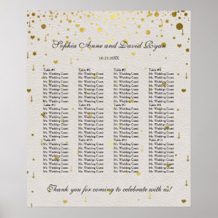 Moderne Elegante Gouden Confetti Trouwstoelindelin Poster
