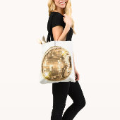 Moderne Elegante Gouden Disco Bal, Girly Retro Draagtas