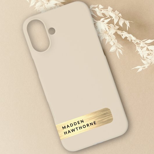 Moderne Elegante Gouden Faux Brushed Metal Chic Case-Mate iPhone Case