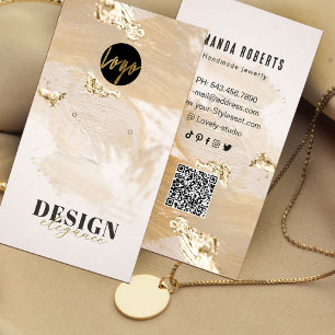 Moderne Elegante Gouden Folie Oorbel Display Visitekaartje