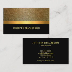 Moderne Elegante gouden glitter zwarte professione Visitekaartje