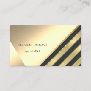 Moderne Elegante Gouden Glitters, Gestreepte, Geom Visitekaartje
