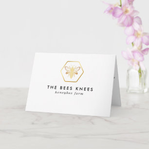 Moderne & Elegante Gouden Honingimker Gevouwen Kaart
