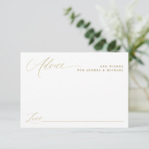 Moderne Elegante Gouden Kalligrafie Bruiloft Advieskaart