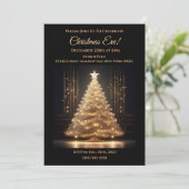 Moderne Elegante Gouden Kerstboom Kaart (Staand voorkant)