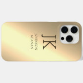 Moderne Elegante Gouden Metallic monogrammed Naam Case-Mate iPhone Case (Achterkant (horizontaal))