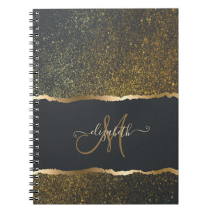 Moderne Elegante Gouden Monogram Notitieboek