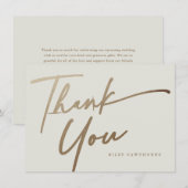 Moderne Elegante Gouden Script Boho Bruidsfeest Bedankkaart (Voorkant / Achterkant)