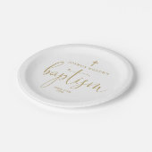 Moderne Elegante Gouden Script Doop Papieren Bordje (Gekanteld)