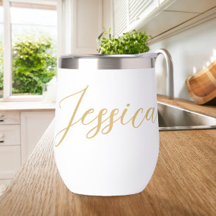 Moderne elegante gouden script gepersonaliseerde n