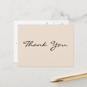 Moderne Elegante Gouden Script Rustieke Aarde Dank Briefkaart