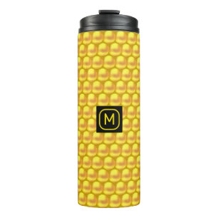 Moderne Elegante Gouden Stippen & Monogram Thermosbeker
