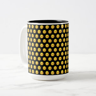 Moderne Elegante Gouden Stippen op Zwart Tweekleurige Koffiemok
