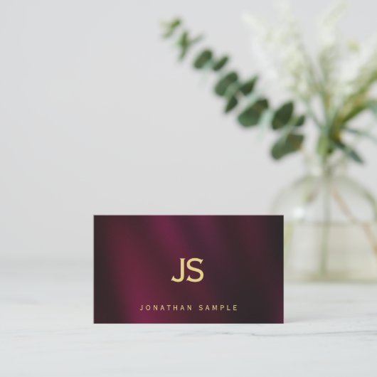 Moderne Elegante Gouden Tekst Monogramma Maak Je E Visitekaartje (Staand voorkant)