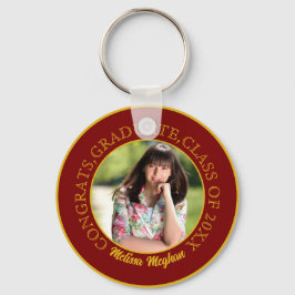 Moderne Elegante Gouden Typografie Afstudeerfoto C Sleutelhanger