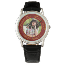 Moderne Elegante Gouden Typografie Afstuderen Foto Horloge