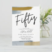 Moderne Elegante Gouden VIJFTIG 50e Verjaardagsfee Kaart (Staand voorkant)