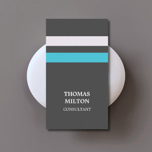 Moderne Elegante Grijsblauwe Strepen Consultant Visitekaartje