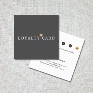 Moderne Elegante Grijze Faux Goud Hart Beauty Loya Klantenkaartje