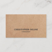 Moderne Elegante Grijze Kraftpapier-Document Consu Visitekaartje (Voorkant)