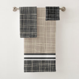 Moderne elegante grijze schets 3 bad handdoek