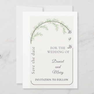 Moderne Elegante Groene Boog Save The Date Kaart