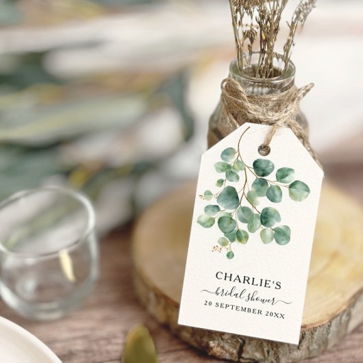 Moderne Elegante Groene Bruidsdouche Cadeaulabel