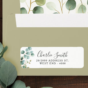 Moderne Elegante Groene Bruidsdouche Etiket