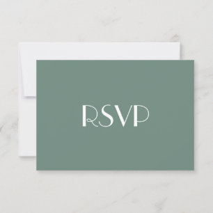 Moderne Elegante Groene Bruiloft RSVP Uitnodigings Kaartje