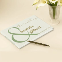 Moderne Elegante Groene Crème en Ampersand Wedding