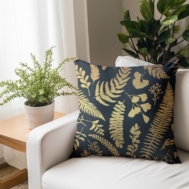 Moderne Elegante Groene en Gouden Kerstmis Kussen (Creator heeft geüpload)