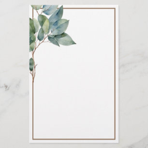 Moderne elegante groene gouden botanische eucalypt briefpapier
