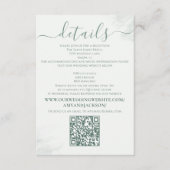 Moderne Elegante Groene Minimalistische QR Code We Informatiekaartje (Voorkant)