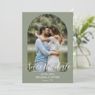 Moderne Elegante Groene QR-code Save The Date