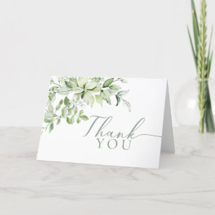 Moderne Elegante Groene Vouw Dankkaart Bedankkaart