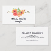 Moderne Elegante Haar Stylist Professionele Logo Visitekaartje (Voorkant / Achterkant)