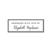 Moderne Elegante Handgemaakte Met Liefde Zelfinktende Stempel (Design)