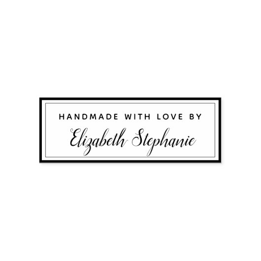 Moderne Elegante Handgemaakte Met Liefde Zelfinktende Stempel (Design)
