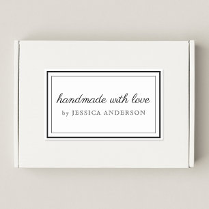 Moderne Elegante Handgemaakte Product Logo met Lie Rechthoekige Sticker