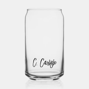 Moderne Elegante Handgeschreven Script Gepersonali Blikvorm Glas