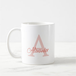 Moderne Elegante Handgeschreven Script Monogram & Koffiemok