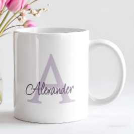 Moderne Elegante Handgeschreven Script Monogram & Koffiemok