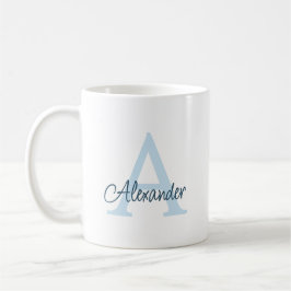 Moderne Elegante Handgeschreven Script Monogram & Koffiemok