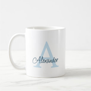Moderne Elegante Handgeschreven Script Monogram & Koffiemok