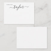 Moderne elegante handschrift naam Minimalist Notitiekaartje (Voorkant / Achterkant)