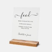 Moderne Elegante Handtekening Script Eetmenu Acryl Bord (Hoek)
